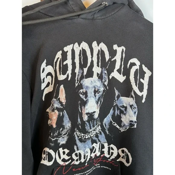 Supply & Demand Brooker Graphic Men's Hooded Sweatshirt Sz Med Black - Picture 3 of 7